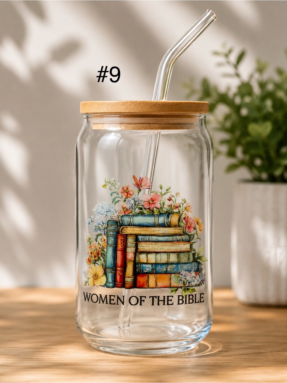 *Buy Now* book lovers cups 16 ounce glass tumbler straw and bamboo lid - Picture 9 of 15
